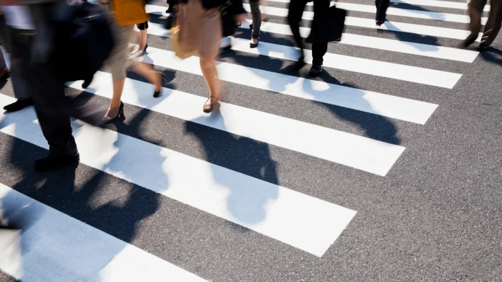 Pedestrian crosswalk in Sarasota where pedestrian accidents frequently occur